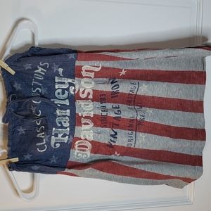 Cute summer strapless Harley Davidson top. Cute for the summer holidays.